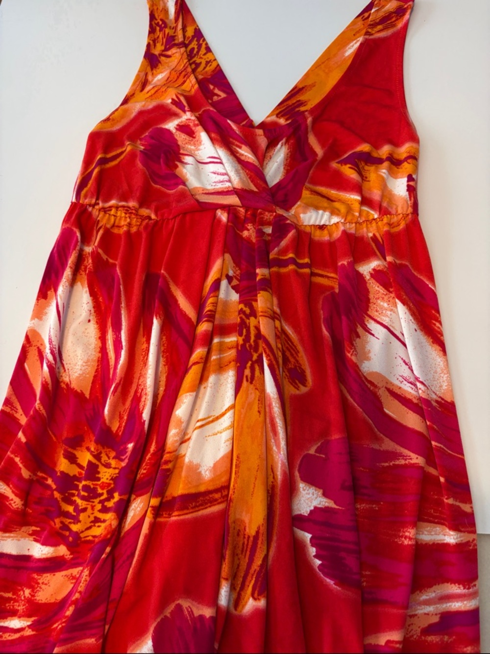 Liz Lange maternity size medium Vibrant  Maxi Dress Orange, white & Pink